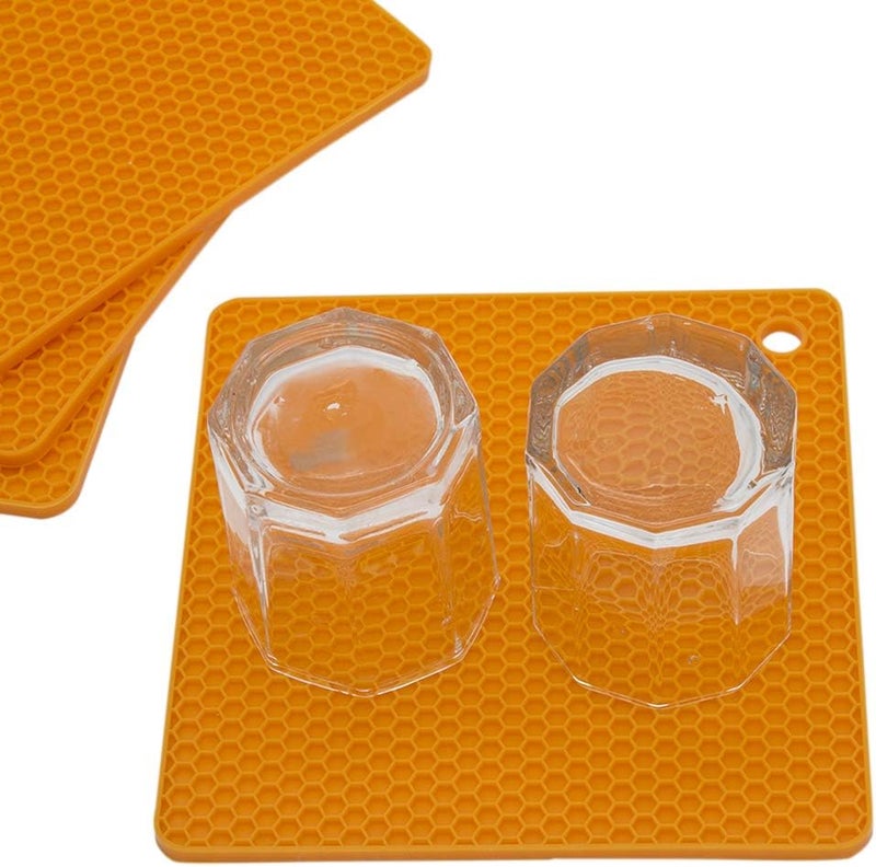 Smithcraft Silicone Trivets for Hot Dishes, Pots and Pans, Hot Pads for Kitchen, Black Silicone Pot Holders Mats for Kitchen Counter, Non Slip Heat Resistant Mat, Flexible Trivet Mat Set 4 - Image 3